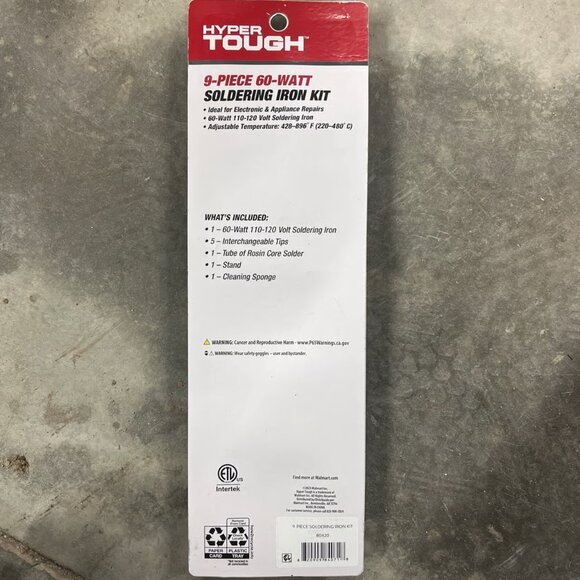 NWT Hyper Tough 9-Piece 60-Watt Soldering Iron Kit - Picture 2 of 2
